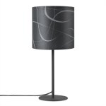 Lampe � poser table de chevet abat - jour en tissu applique salon vintage lampe de table - noir, design ...