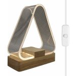 Lampe de table de chevet triangle nordique lampe de chevet d�corative led lampe blanche chaude chargeur ...
