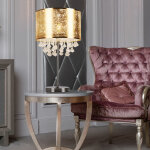 Lampe de table lampe cristal lampe liseuse lampe de chambre, dcor cristal abat - jour clair feuille ...