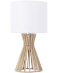 Beliani ? lampe � poser scandinave blanche en bois et polycoton ? base tiges multiples ? max 40w e27 ...