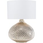 Lampe  poser lampe de table dco dore et blanche avec pied rond en verre et abat - jour classique e14 ...