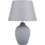 Beliani - lampe  poser lampe de table dco grise en cramique et tissu e27 max 60w design intemporel ...