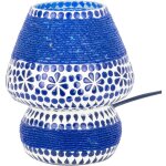 Signes grimalt - lampe de table dcorative en mosaque bleue de style indien