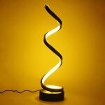 Lampe de table dimmable de bureau spirale led - 20w tricolore protection des yeux noir lampe de chevet ...