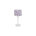 Lampe de table pour enfants couleur blanc et lilas. 1xe14. mesure 40x15cm.