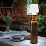 Lampe de table ext�rieure lampe bouteille blanche led lampe de jardin touchdimmer batterie usb, m�tal, ...