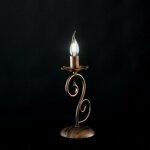 Bonetti illumina - lampe de table en fer noir avec d�coration cuivre une lumi�re 13x h28cm