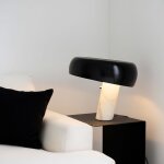 Lampe de table  flick 400  - m�tal et marbre - e27 - noir