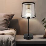 Lampe de table led lampe d'appoint variateur tactile lampe de table lampe de chevet noir, mtal textile ...