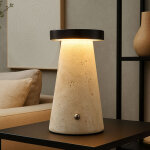 Lampe de table led batterie lampe de table touchdimmer lampe de chevet pierre, cct, noir chrom�, m�tal, ...