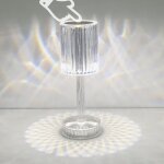 Lampe de table led en cristal, lampe de table sans fil rechargeable, lampe de chevet led � gradation ...