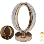 Lampe de table led rechargeable ovale en cristal type atmosph�re diamond touch