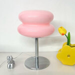 Lampe de table led avec t�l�commande, lumi�re d'ambiance en verre r�tro, jolie lampe de bureau, lampe ...