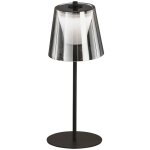 Lampe de table led touchdimmer lampe d'extrieur verre fum lampe de jardin accu lampe de table, mtal ...