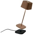 Lampe de table led zafferano ofelia pro corten, rechargeable et dimmable - 2200 - 2700 - 3000k - 9 heures ...