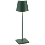 Lampe de table led zafferano poldina pro dark green, rechargeable et dimmable, avec une autonomie allant ...