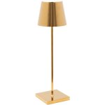 Lampe de table led zafferano poldina pro glossy gold, rechargeable et dimmable, avec une autonomie allant ...