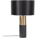 Beliani - lampe  poser lampe de table en mtal gris et dor avec abat - jour cylindrique noir e27 max ...