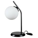Toscohome - lampe de table en m�tal noir et abat - jour boule en verre