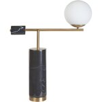 Beliani - lampe de table moderne en mtal avec base en marbre forme d'ampoule noir et dor hondo