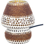 Signes grimalt - lampe de table mosaque marron - lampe de table exotique 18x14x14cm