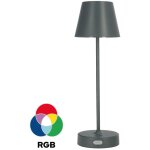 Lampe de table neli 2, 7w led cct + rgb grise batterie 2200mah ip54 200lm 33cm edo777720 edo solutions ...