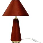 Lampe de table relaxdays, abajour velours et pied m�tal, e14, h47 x 30 cm, lampe de chevet c�bl�e, chambre, ...
