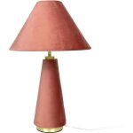 Lampe de table relaxdays, abat - jour en velours et pied en m�tal, e14, hxp : 47 x 30 cm, lampe de chevet, ...