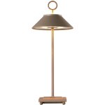 Lampe de table sans fil led marais marron aluminium h28, 4cm