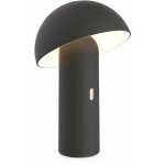 Lampe de table sans fil nomade � t�te orientable noire h 28cm. int�rieur / ext�rieur