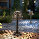 Lampe de table solaire � led, lampe d'ext�rieur, lampe de terrasse, piquet de sol, d�coration de jardin, ...