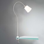 Fischer&honsel - lampe de table spot � pince lampe de bureau lampe de lecture textile flexible blanc