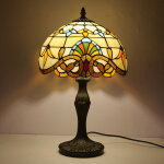 Lampe de table tiffany en vitrail avec abat - jour artisanal, id�ale pour le salon, la chambre, la table ...
