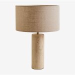 Lampe de table en travertin bolgar sklum beige lin
