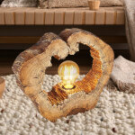 Globo lighting - lampe de table led tronc d'arbre lampe de chevet aspect bois rondelle d'arbre, plastique, ...