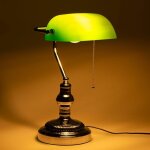 Lampe de table vintage  banquero  - e27 - chrom� - vert
