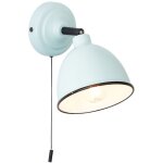 Lampe telio applique murale interrupteur � tirette bleu clair 1x d45, e14, 28w, adapt� aux lampes � suspension ...