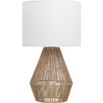 Beliani - lampe à poser tissée en cordes de papier à pied pentagonal décoratif et fonctionnel naturel ... Beliani - lampe à poser tissée en cordes de papier à pied pentagonal décoratif et fonctionnel naturel ...