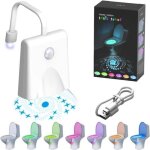 Lampe de toilette led 7 couleurs - rechargeable, avec d�tecteur de mouvement et �clairage interne du ...