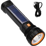 Lampe torche led portable solaire �tanche ipx4, recharge solaire, longue autonomie, id�ale pour le camping, ...