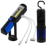 Lampe torche led puissante rechargeable cob lampe de travail baladeuse � led lampe de poche avec base ...