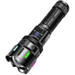Lampe torche led ultra puissante 500000 lumens, rechargeable type - c lampe de poche, 5 modes longue ...