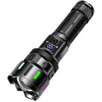 Lampe torche led ultra puissante 500000 lumens, rechargeable type - c lampe de poche, 5 modes longue ...