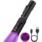 Lampe torche led uv sv103 15 w 395 nm rechargeable usb c, d�tecteur d'urine � lumi�re noire uv woods ...