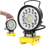 Lampe de travail led compatible avec dewalt 18v / 20v lampe de travail aliment�e par batterie, 30w 3800 ...
