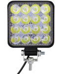 Lampe de travail voiture 16leds 48w barre lumineuse flood beam light reverseing light for off road suv ...