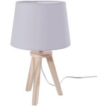 Lampe trpied en bois gris de 18x30 cm avec design lgant et livraison gratuite