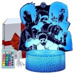 Lampe a poser veilleuse 3d pour enfants, naruto anime veilleuse, t�l�commande 16 couleurs, d�co chambre ...