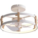 Purline - lampe  ventilateur led avec dtails en bois