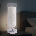 Lampe  poser verre blanc lampe de chevet chambre lampe  poser abat - jour en verre, mtal, motif bulles ...